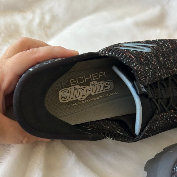 Skechers Go Walk Slip On Tennis Shoes Womens 8.5 Black Multi Color Memory Foam - Picture 6 of 7